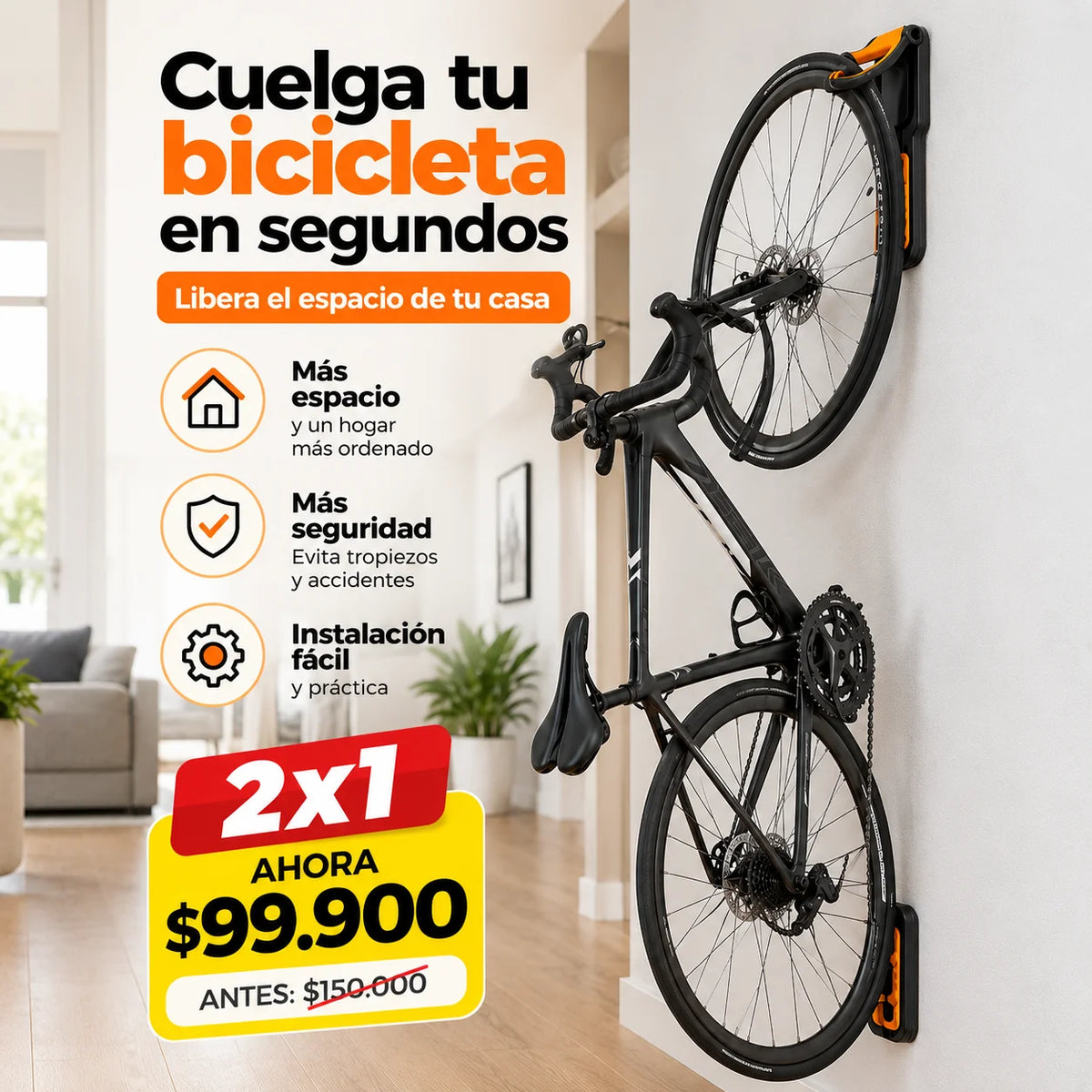 Soporte Colgante Para Bicicleta