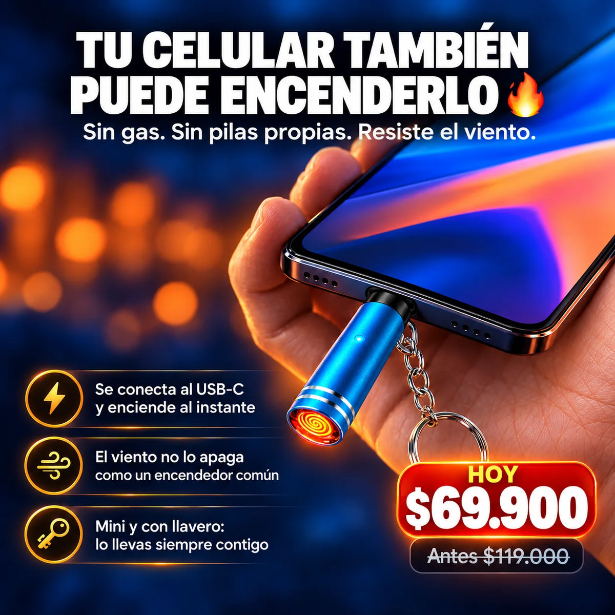 Encendedor Tipo C Para Celular