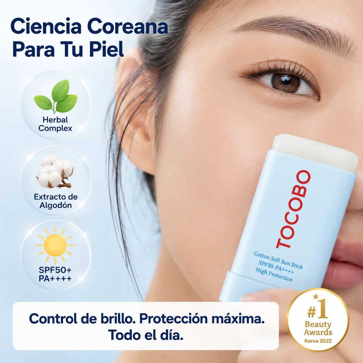 Protector Solar TOCOBO en Barra | Acabado Mate Sin Sensación Grasosa
