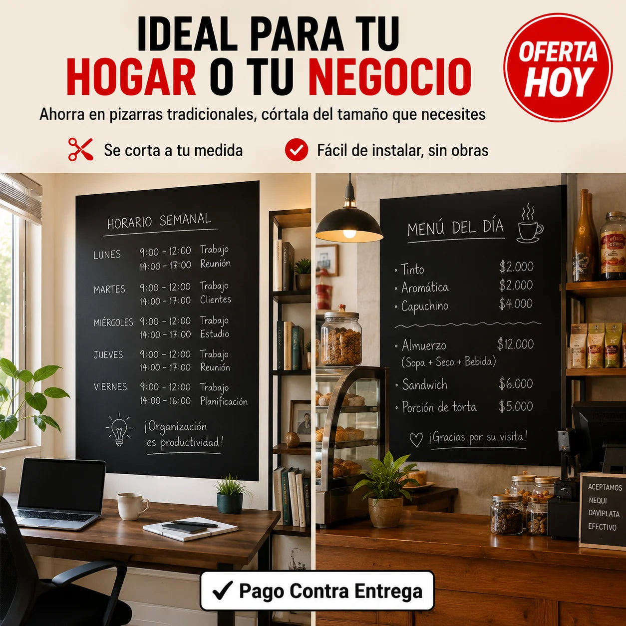 Pizarra Adhesiva Autopegante | Ya No Más las Paredes Rayadas
