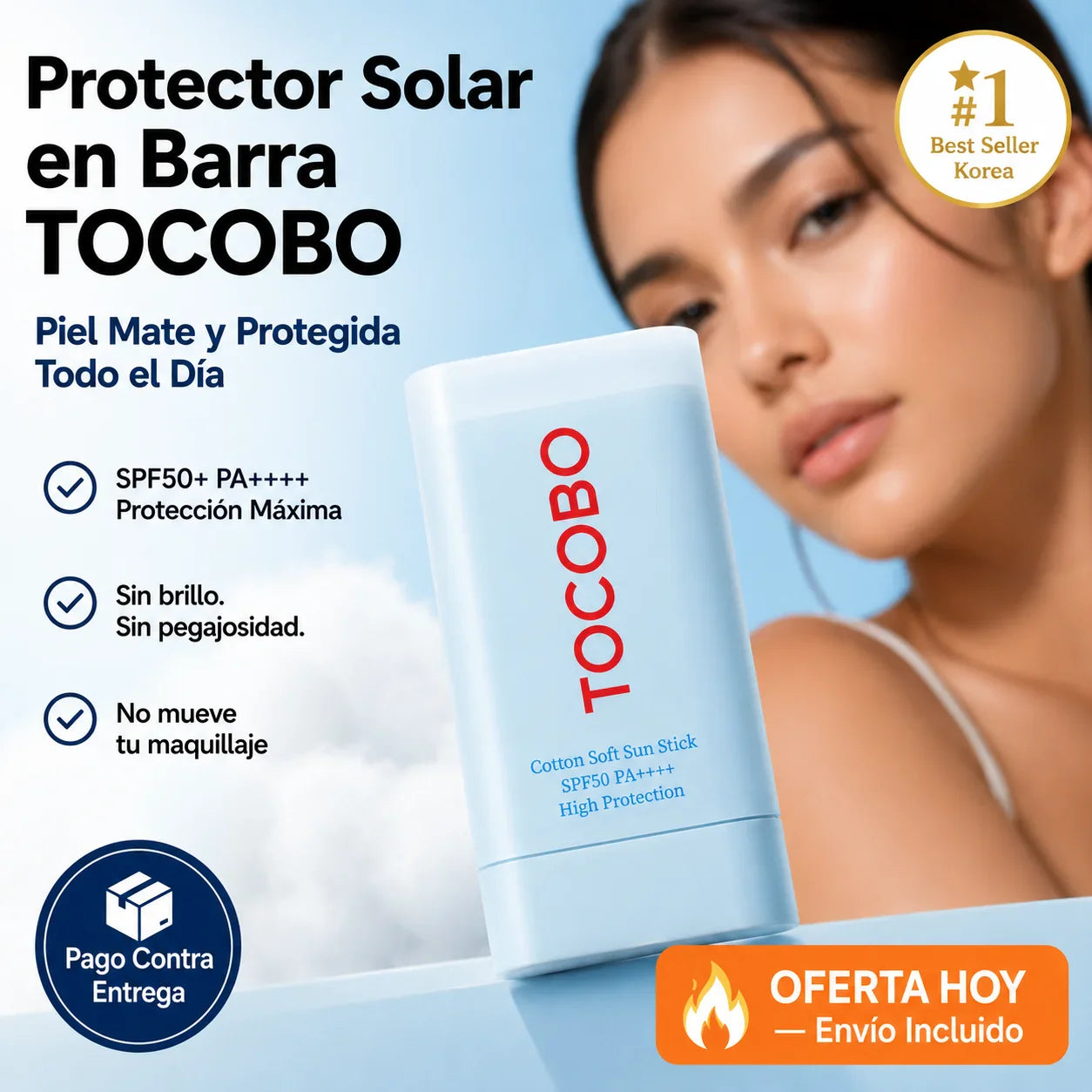 Protector Solar TOCOBO en Barra | Acabado Mate Sin Sensación Grasosa