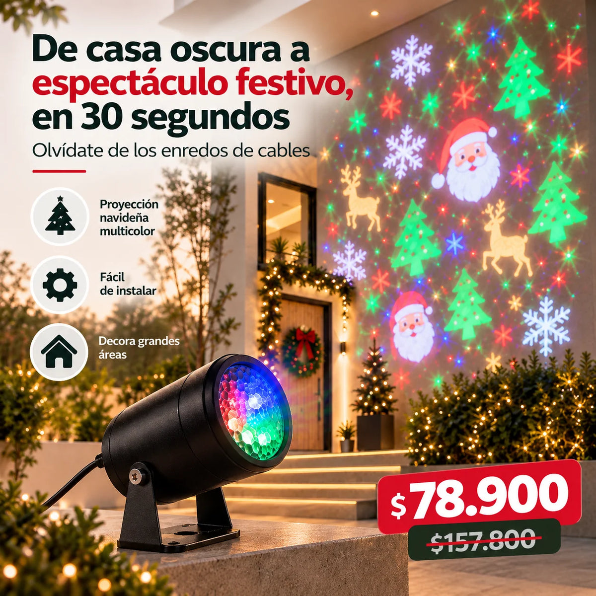 Proyector Navideño Led Multicolor